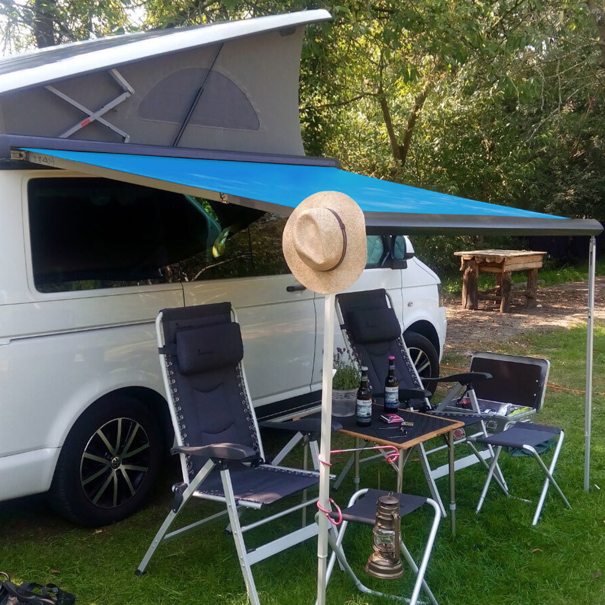 Toile de store VW T5/T6 - satinée bleu ciel