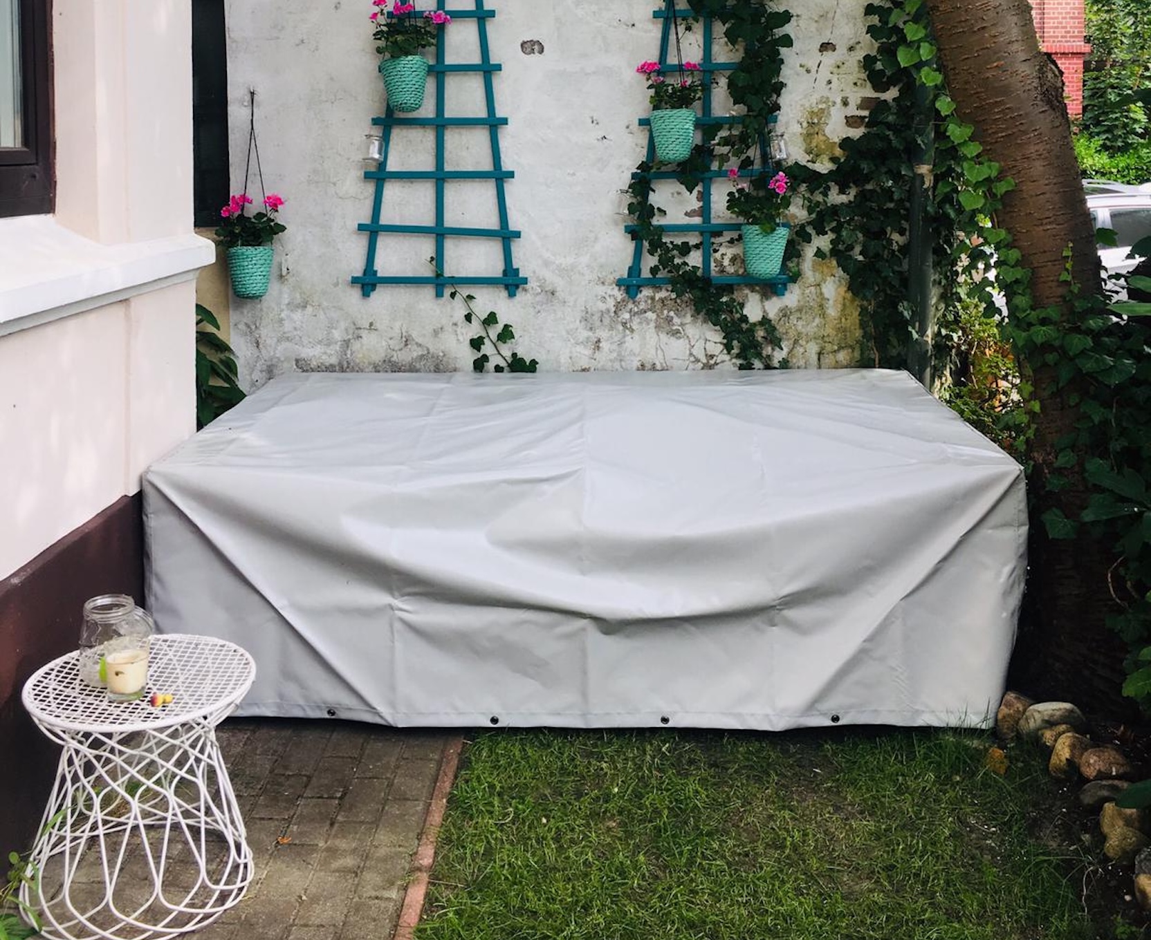 LKW Plane Hellgrau Gartensofa